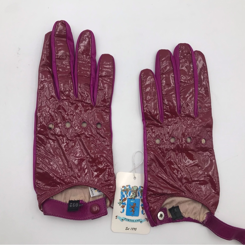 Portolano Patent Leather Driving Gloves